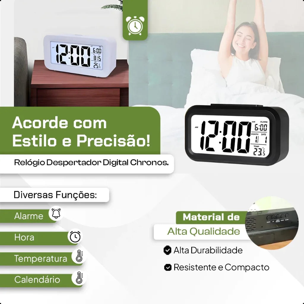 Relógio Digital de Mesa LED – Modernidade e Praticidade ao Seu Alcance! ⏰✨